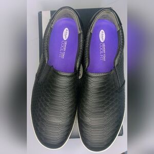 Dr. Scholl's Madison Black Python Slip On Casual Sneakers